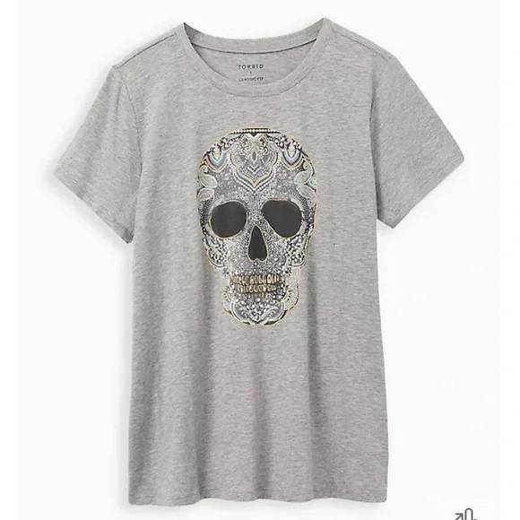 ⭐️SOLD⭐️🆕🤍💀TORRID Medallion Skull Vintage Tee- NWT💀🤍 - Picture 7 of 7